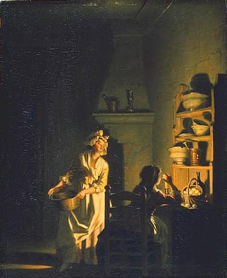 pehr hillestrom Testing Eggs. Interior of a Kitchen oil painting image
